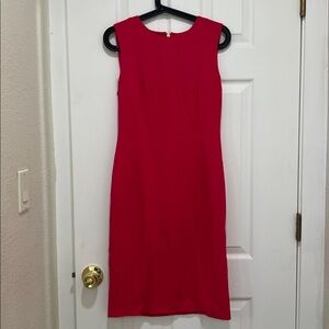Calvin Klein Sleeveless Red Midi Sheath Dress